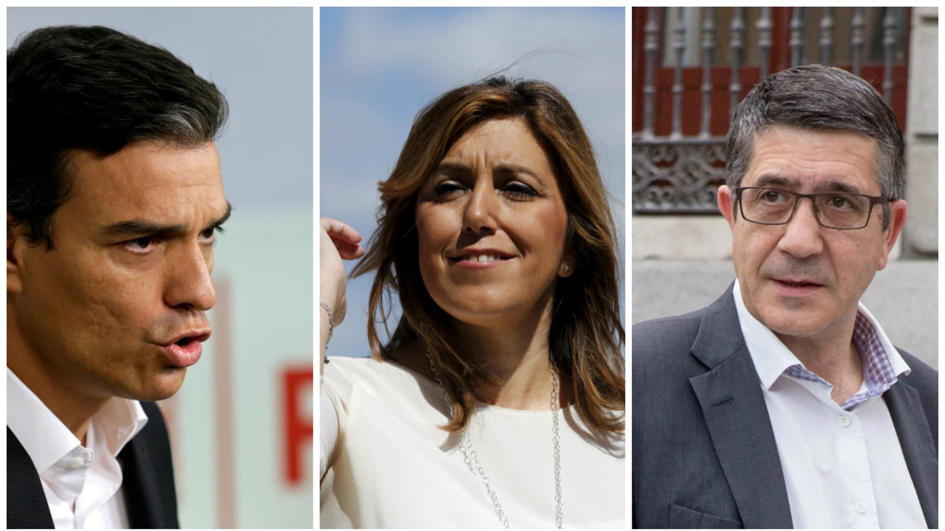 Pedro Sánchez, Susana Díaz y Patxi López Pedro Sánchez, Susana Díaz y Patxi López