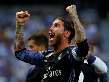 Sergio Ramos celebra la victoria del Real Madrid