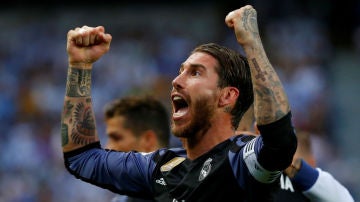 Sergio Ramos celebra la victoria del Real Madrid
