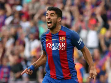 Luis Suárez, enfadado Luis Suárez, enfadado