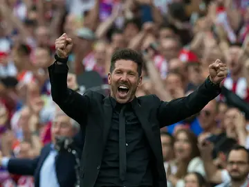 Simeone celebra un gol Simeone celebra un gol
