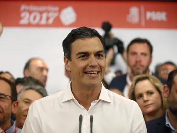 Pedro Sánchez, tras ganar las primarias del PSOE Pedro Sánchez, tras ganar las primarias del PSOE