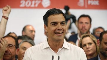Pedro Sánchez, tras ganar las primarias del PSOE