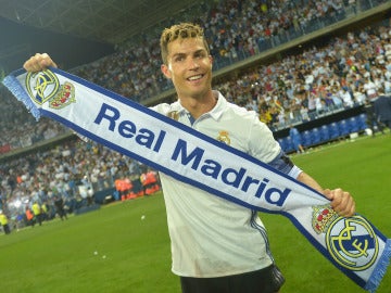 Cristiano Ronaldo celebrando el título de Liga