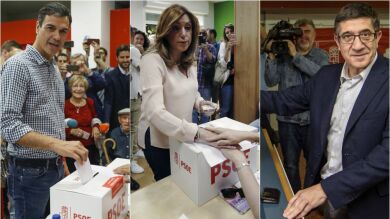 RESUMEN: Así han votado Pedro Sánchez, Susana Díaz y Patxi López