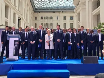 La visita del Madrid al Ayuntamiento La visita del Madrid al Ayuntamiento
