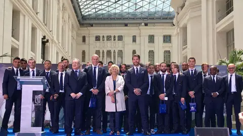 La visita del Madrid al Ayuntamiento La visita del Madrid al Ayuntamiento
