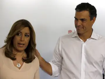 Susana Díaz y Pedro Sánchez tras las primarias del PSOE Susana Díaz y Pedro Sánchez tras las primarias del PSOE