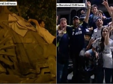 Aficionados del Real Madrid en Neptuno y Canaletas Aficionados del Real Madrid en Neptuno y Canaletas