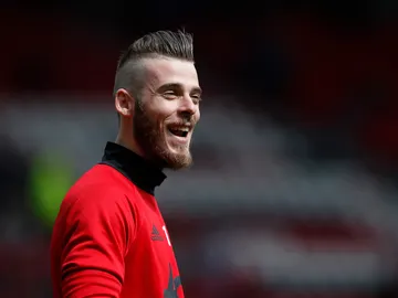 David de Gea, sonriente durante un entrenamiento del Manchester United David de Gea, sonriente durante un entrenamiento del Manchester United
