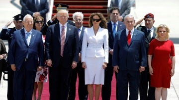 Donald Trump y Melania a su llegada a Israel
