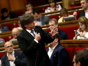 Carles Puigdemont en el Parlament