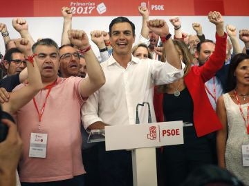 El vencedor de las primarias socialistas, Pedro Sánchez