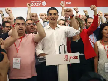 El vencedor de las primarias socialistas, Pedro Sánchez El vencedor de las primarias socialistas, Pedro Sánchez