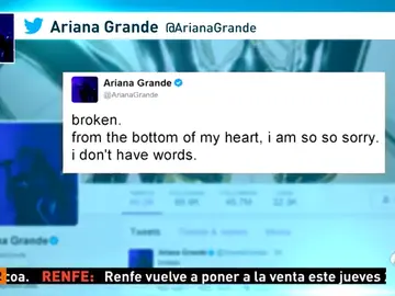 Frame 10.905 de: Ariana Grande confiesa no tener palabras tras la explosión en el Manchester Arena Frame 10.905 de: Ariana Grande confiesa no tener palabras tras la explosión en el Manchester Arena