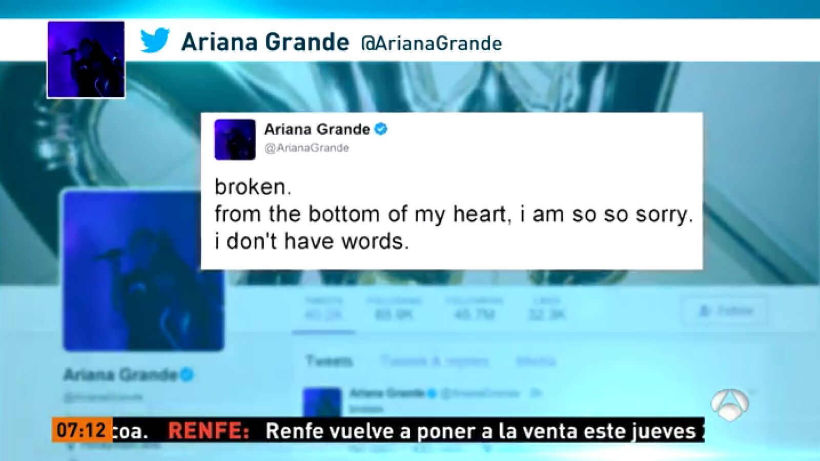 Ariana Grande confiesa no tener palabras tras la explosión en el Manchester Arena