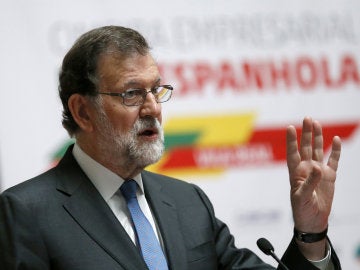 Mariano Rajoy, durante su intervención durante la reunión del foro empresarial en la segunda jornada de la XXIX Cumbre Luso-Española