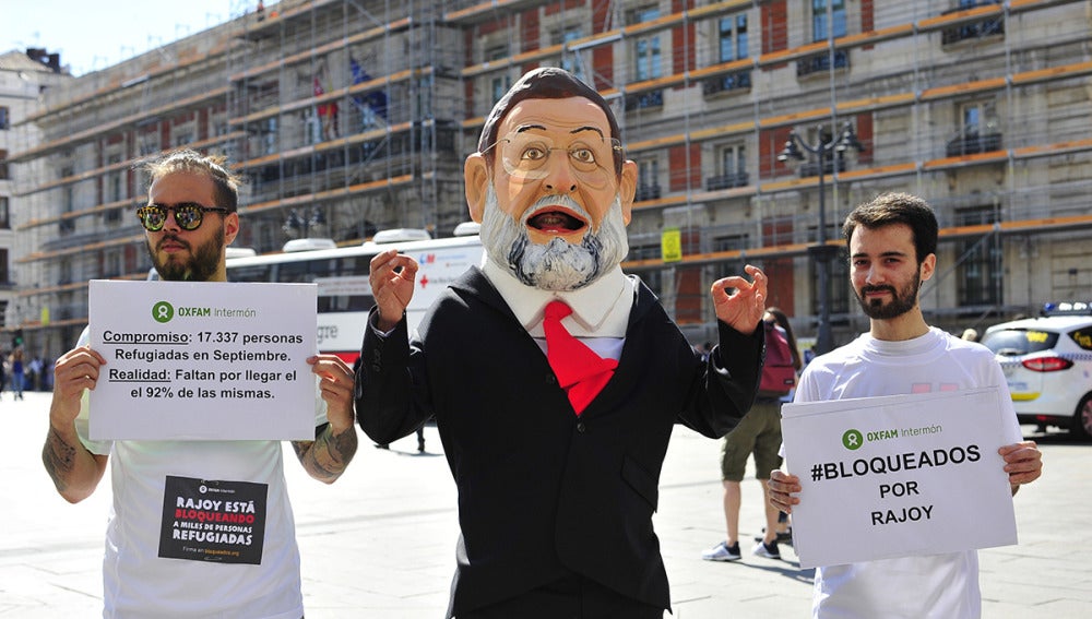 Imagen del cabezudo de Mariano Rajoy