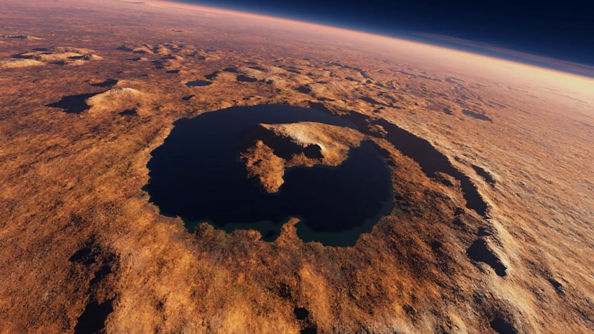 Antiguo lago estratificado en Marte Antiguo lago estratificado en Marte