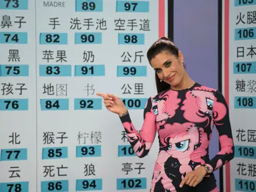 Pilar Rubio se sumerge a la perfección en el alfabeto chino Pilar Rubio se sumerge a la perfección en el alfabeto chino