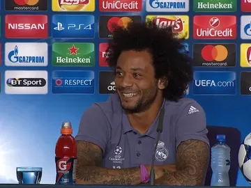 Marcelo, sonriente durante la rueda de prensa Marcelo, sonriente durante la rueda de prensa