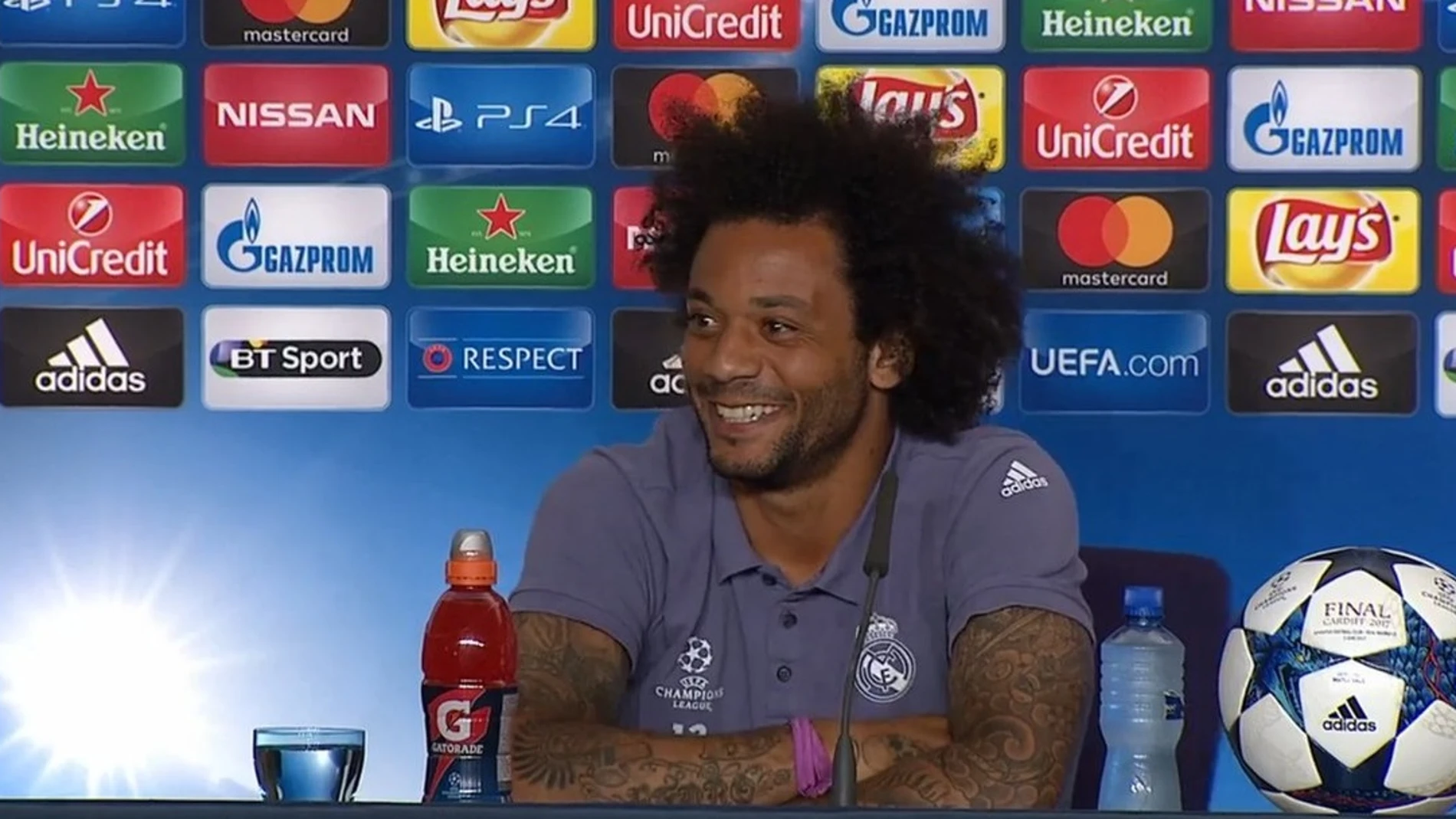 Marcelo, sonriente durante la rueda de prensa