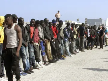 Inmigrantes rescatados en el estrecho de Gibraltar Inmigrantes rescatados en el estrecho de Gibraltar