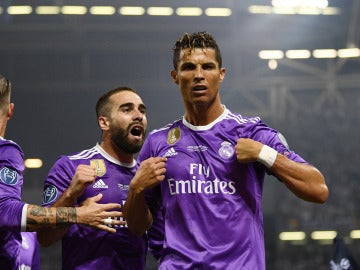 Cristiano Ronaldo celebra su gol con el Real Madrid