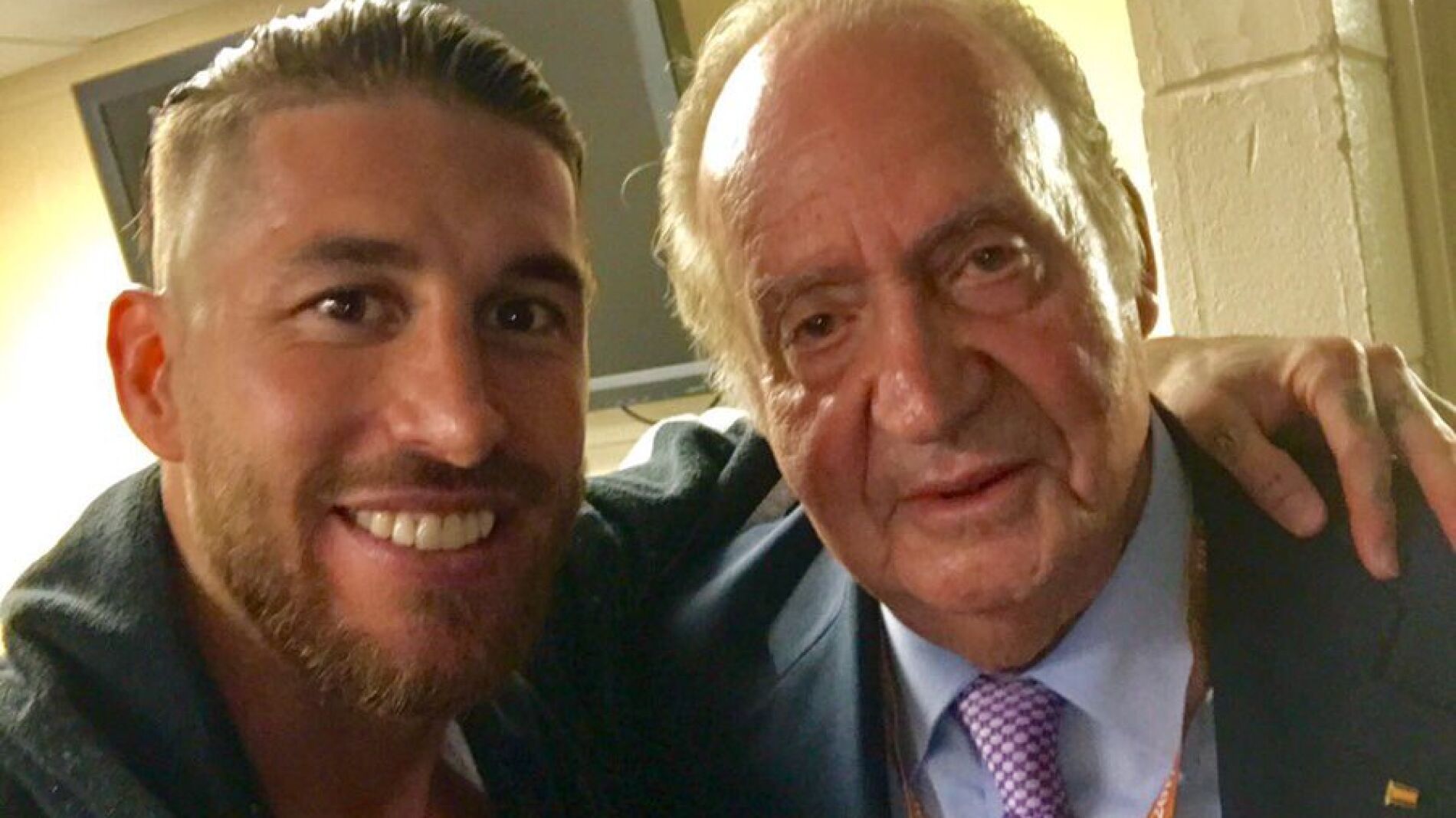 Sergio Ramos junto al Rey Juan Carlos 