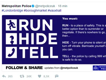 Mensaje de la Policía en Londres Mensaje de la Policía en Londres