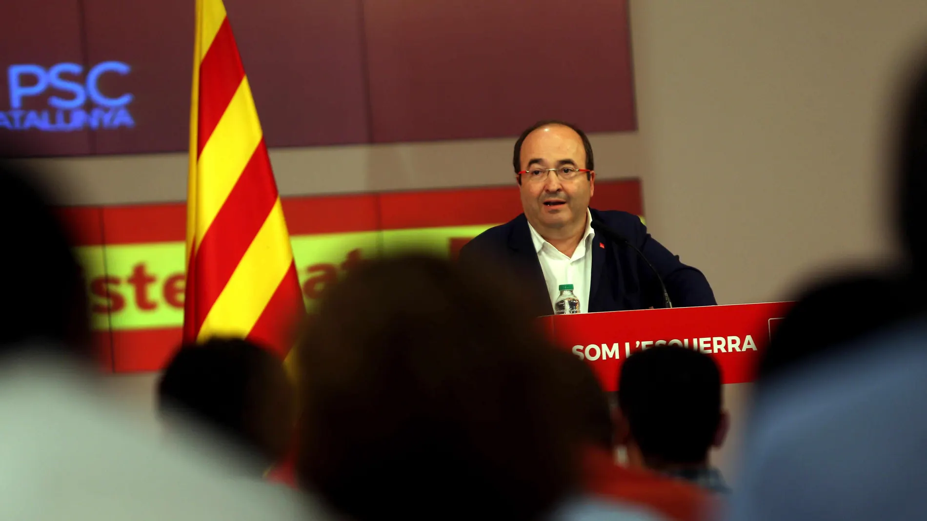 Miquel Iceta durante su intervención en la reunión de la delegación del PSC Miquel Iceta durante su intervención en la reunión de la delegación del PSC