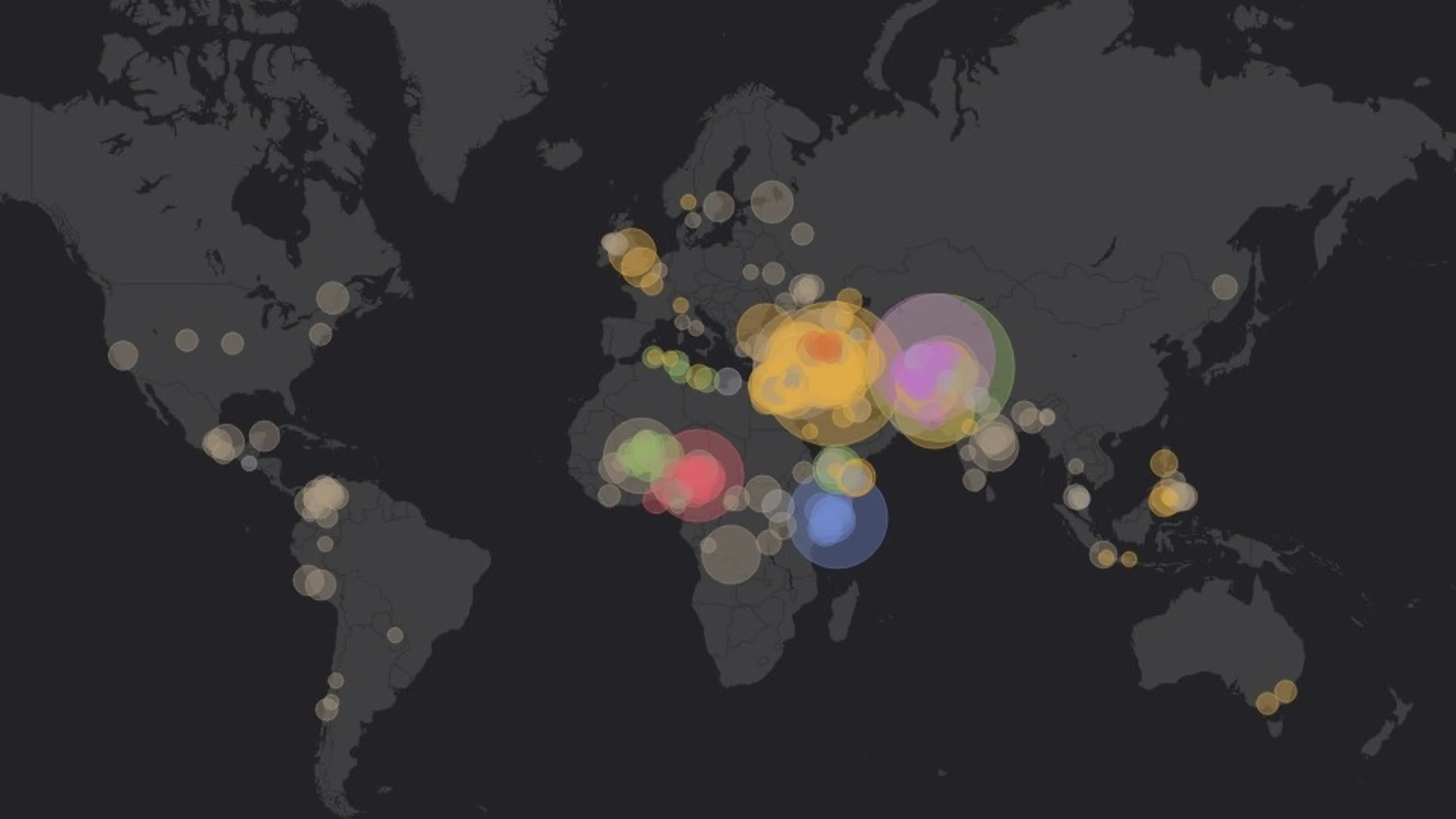 Mapa en tiempo real sobre los ataques terroristas perpetrados por todo el mundo Mapa en tiempo real sobre los ataques terroristas perpetrados por todo el mundo