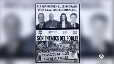 Aparecen en Cataluña carteles con la imagen de políticos contrarios al referéndum a los que llaman 