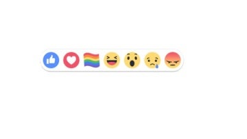 Botón de Facebook con motivo del Orgullo LGTB