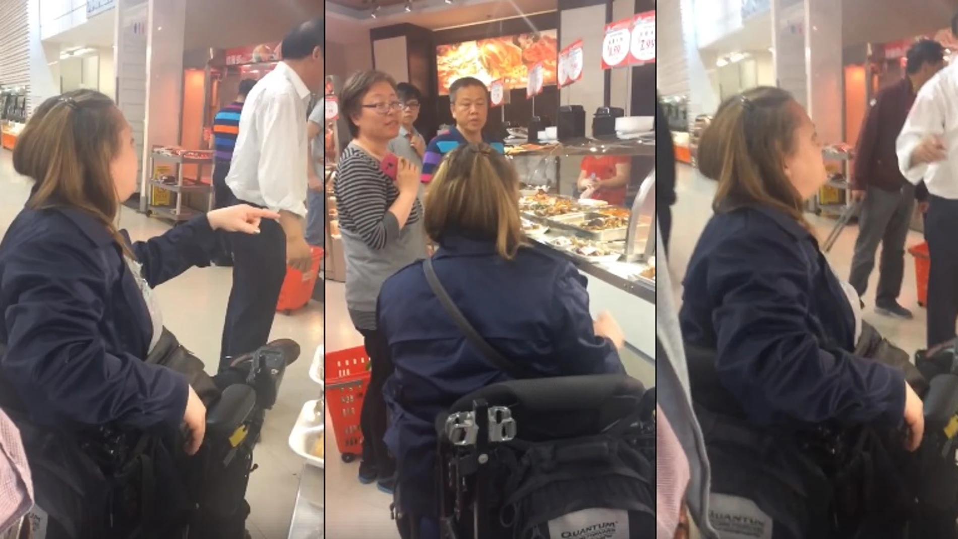 Una mujer recrimina a unos trabajadores chinos que no sepan hablar inglés Una mujer recrimina a unos trabajadores chinos que no sepan hablar inglés