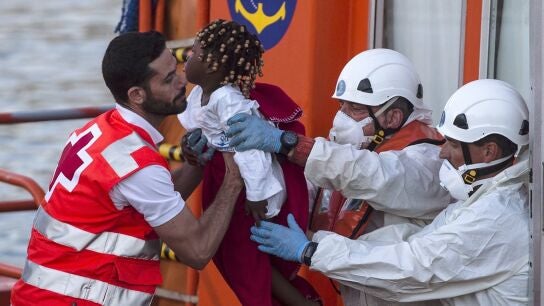 Imagen de archivo del rescate de un menor migrante