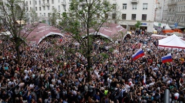 Multitudinaria manifestación en Rusia