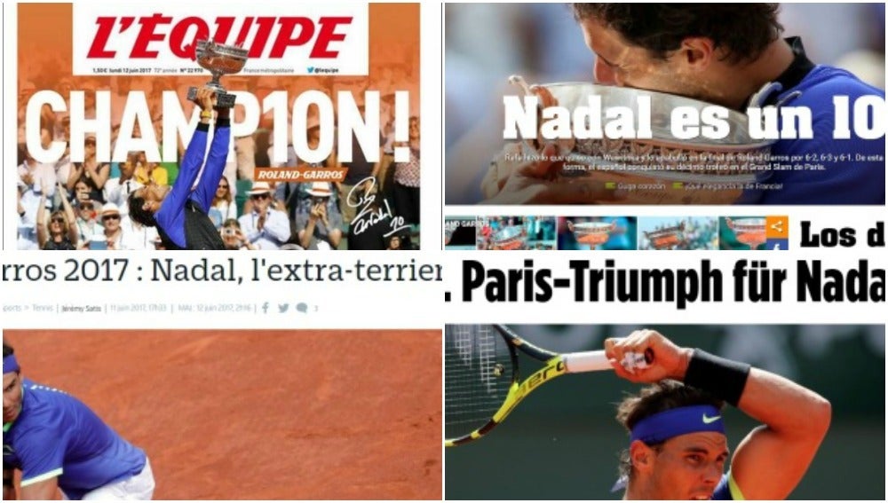 Las portadas de los medios tras el Roland Garros de Nadal