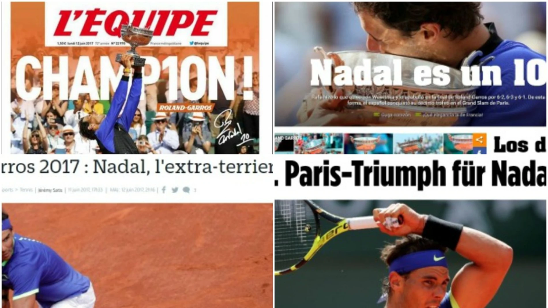 Las portadas de los medios tras el Roland Garros de Nadal Las portadas de los medios tras el Roland Garros de Nadal