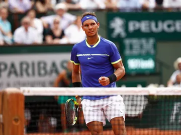 Nadal celebra un punto en la final de Roland Garros Nadal celebra un punto en la final de Roland Garros