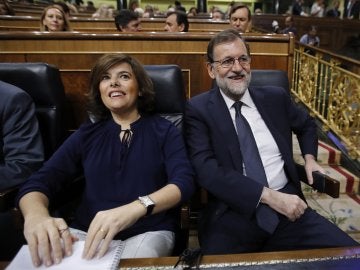 Mariano Rajoy y Soraya Sáenz de Santamaría en el Congreso