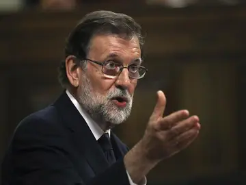 Mariano Rajoy, durante su intervención en la moción de censura Mariano Rajoy, durante su intervención en la moción de censura