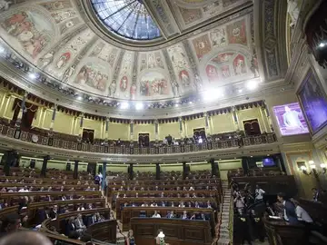 Hemiciclo durante la moción de censura Hemiciclo durante la moción de censura