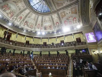 Hemiciclo durante la moción de censura Hemiciclo durante la moción de censura