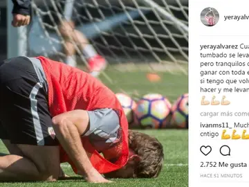 Mensaje de Yeray Álvarez en su instagram Mensaje de Yeray Álvarez en su instagram
