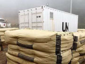 Fotografía cedida por la Misión de Naciones Unidas (ONU), en Colombia, de un contenedor con armas de las FARC en La Elvira (Colombia) Fotografía cedida por la Misión de Naciones Unidas (ONU), en Colombia, de un contenedor con armas de las FARC en La Elvira (Colombia)