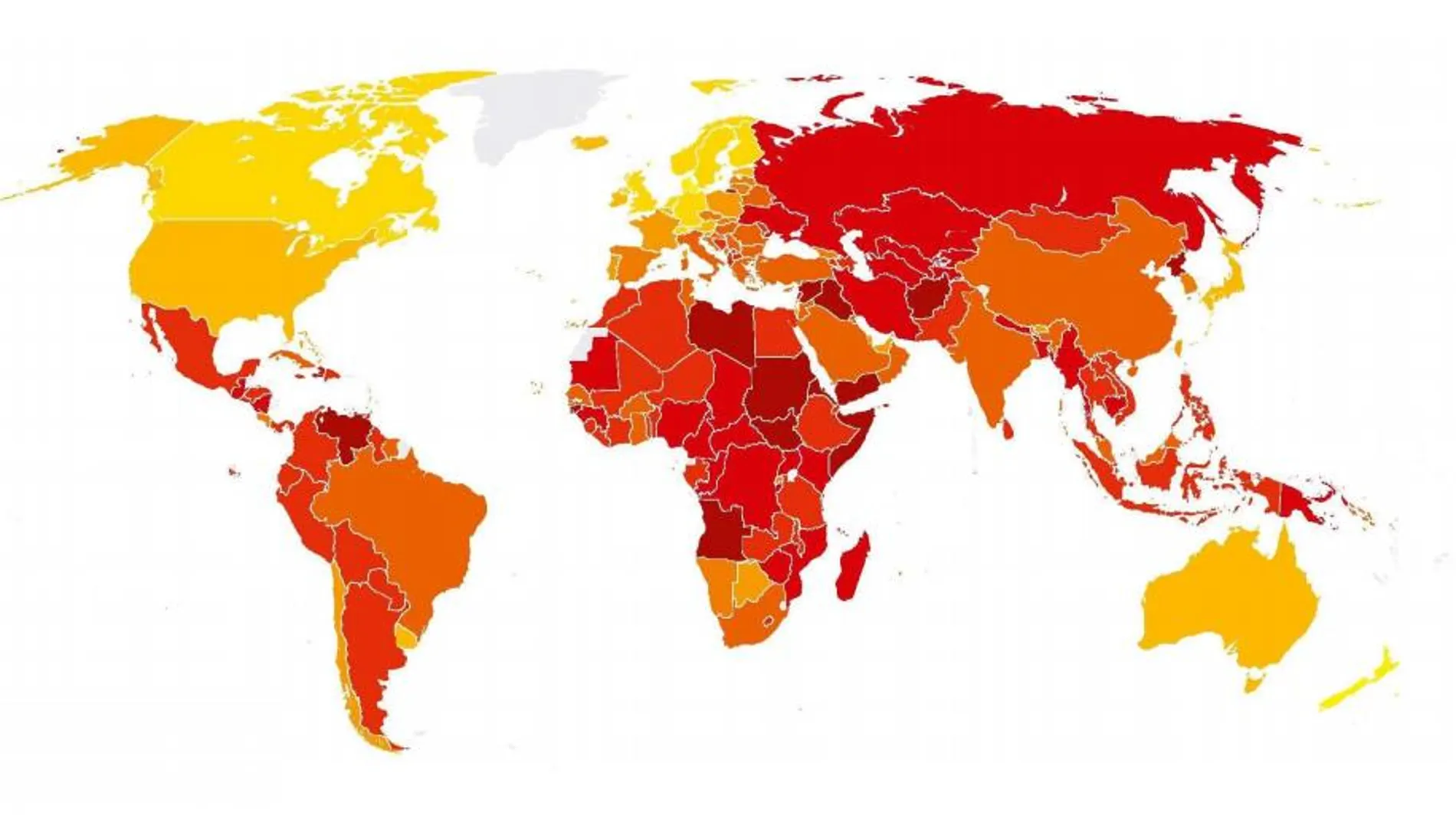 Mapa mundial de la corrupción Mapa mundial de la corrupción