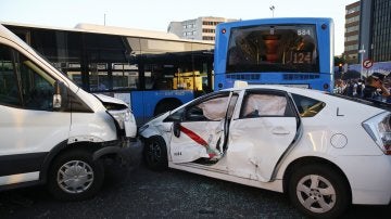 Accidente en el que se han visto involucrados quince vehículos