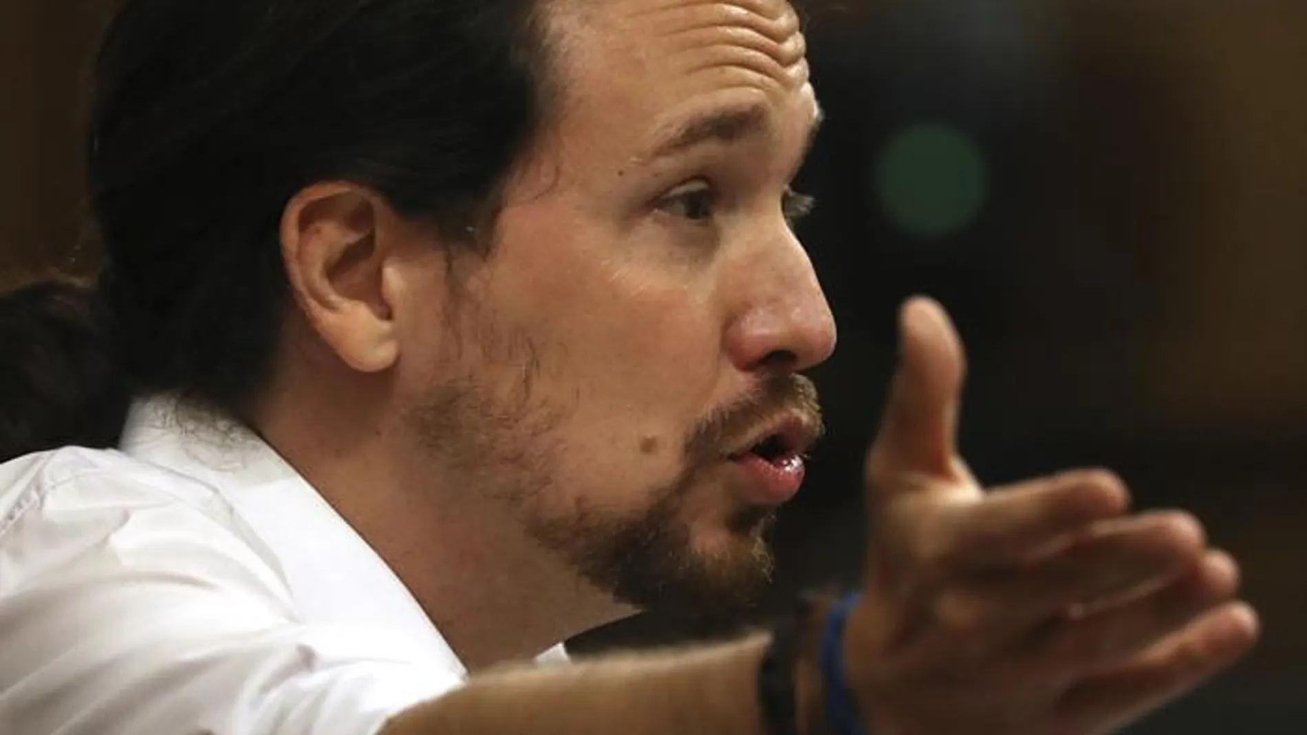 Pablo Iglesias, durante su intervención en la moción de censura contra Rajoy Pablo Iglesias, durante su intervención en la moción de censura contra Rajoy