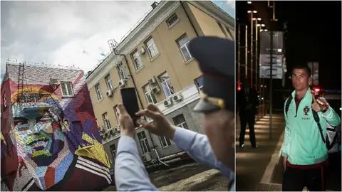 Locura en Rusia con la llegada de Cristiano Ronaldo Locura en Rusia con la llegada de Cristiano Ronaldo